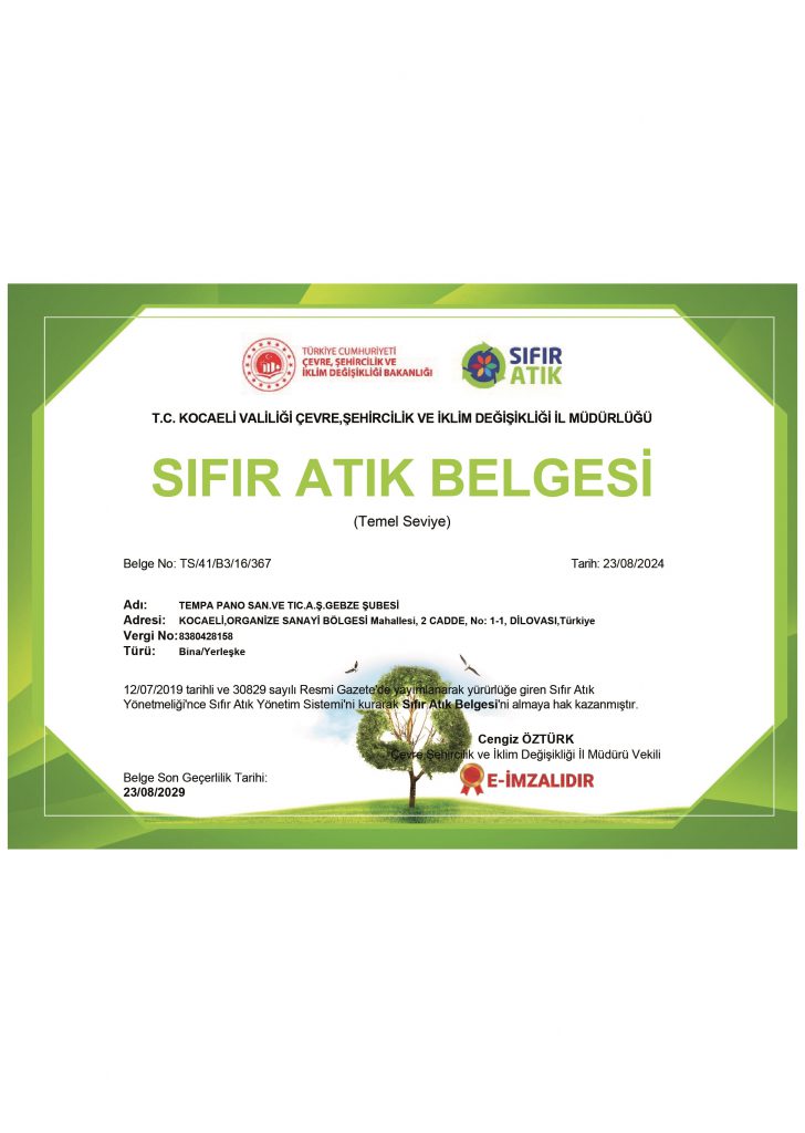 Zero Waste Certificate
