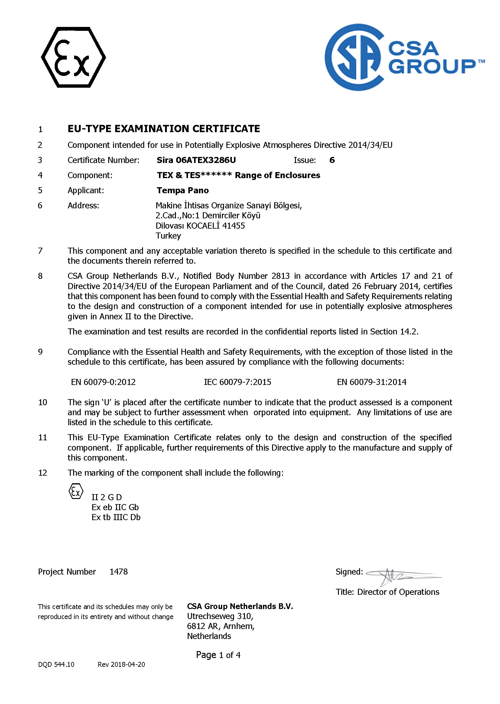 Sira 06ATEX3286U​