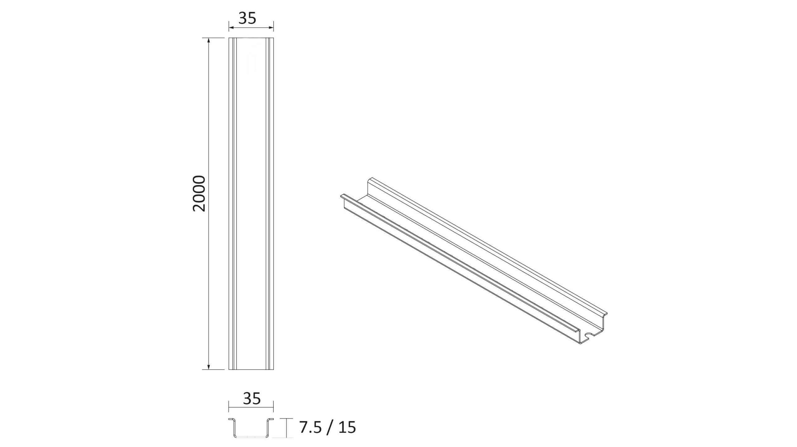 Tempa Pano | DIN Rails 7.5 mm (Without Holes)